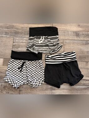 🖤 NWOT Salty 3-Pack Black & Gray Baby/Toddler Foldover Waist Shorts.